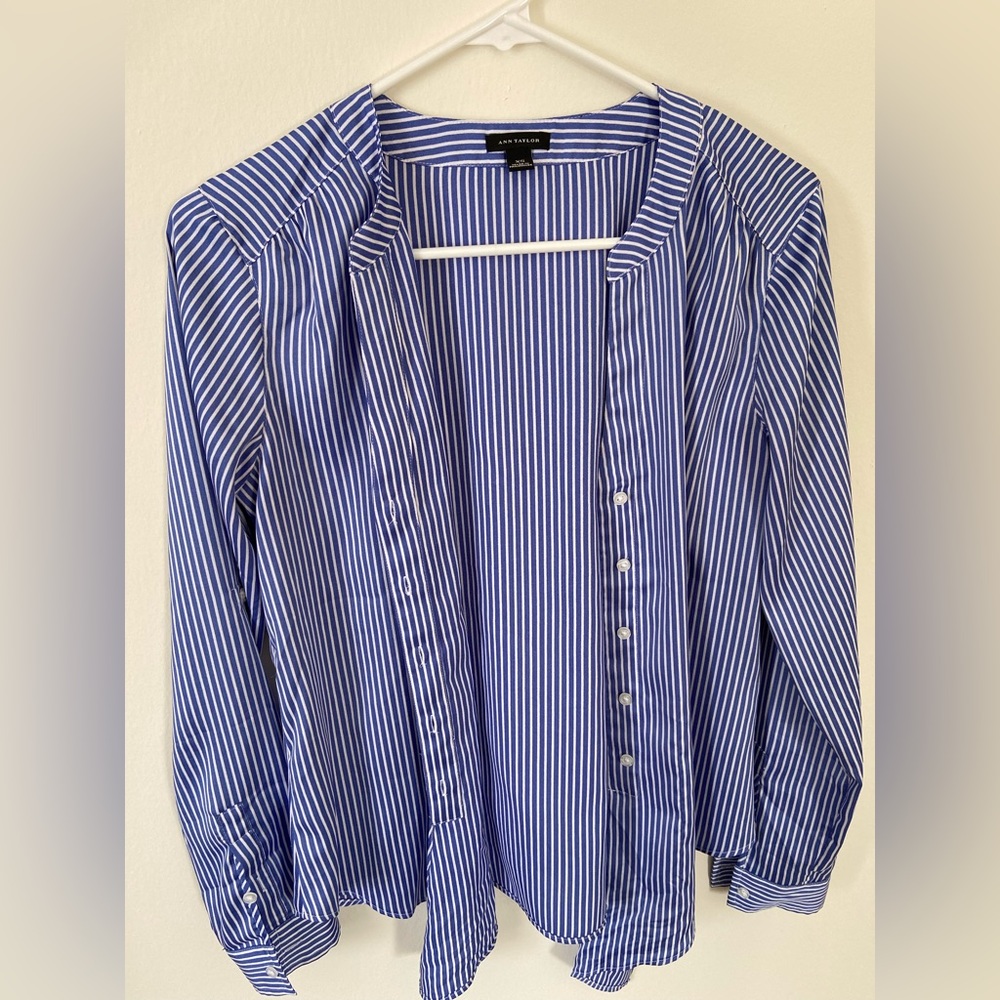 Striped Button Down Ann Taylor
